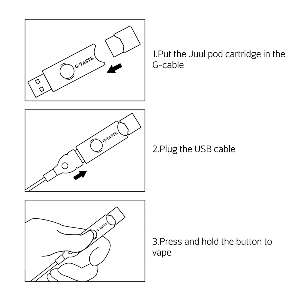 Электронная сигарета USB зарядное устройство порт зарядное устройство для Juul Pod картридж Vape ручка комплект Электронная сигарета Vape USB кабель зарядка