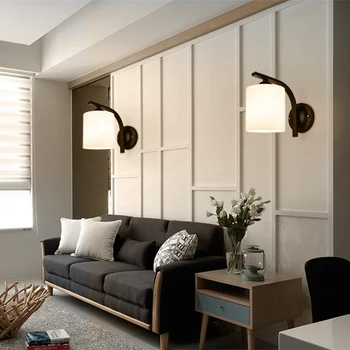

Sale Classic Minimalist LED Wall Lamps Glass Wall Lights Fixtures Iron for Bedroom Bedside Lamp Wall Sconces aplique de pared