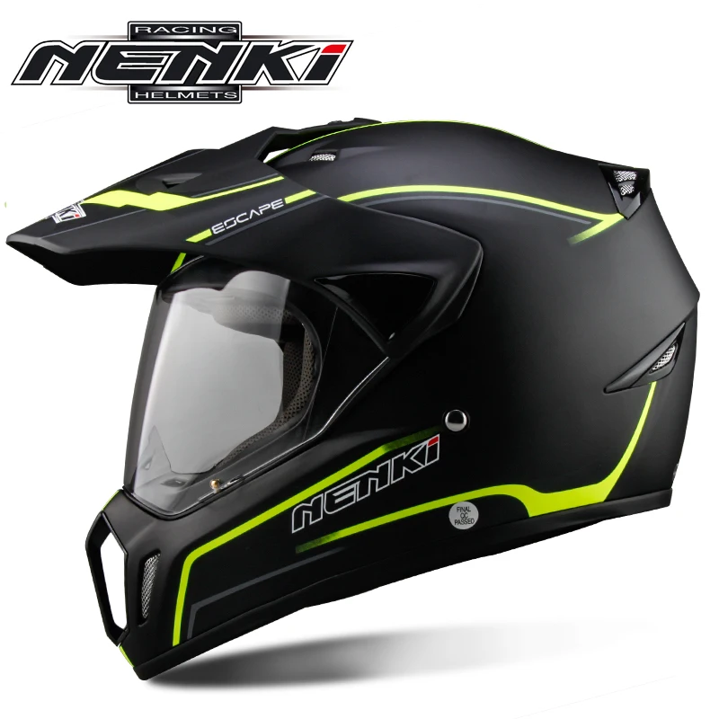 

NENKI Black Motorcycle Helmet Motorcycle Full Face Helmet Motocross Men's Adventure Downhill DH Racing Casco Moto Helmet ECE