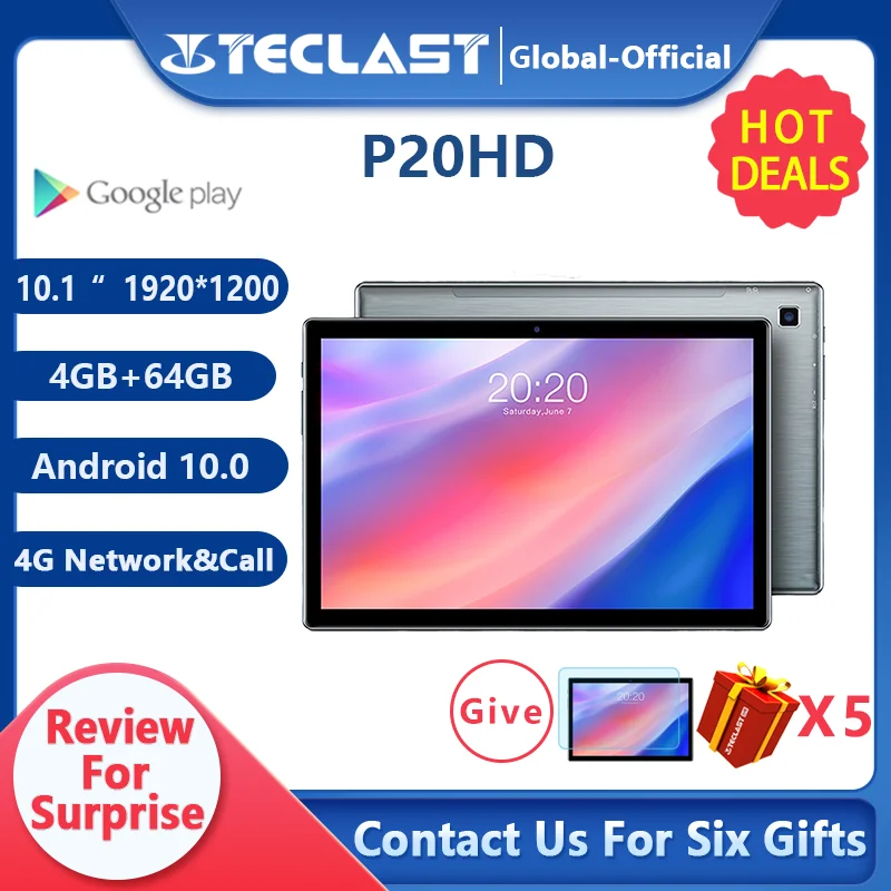 Новейшая модель Teclast P20HD планшетный ПК с системой андроида и 10 Планшеты 4 аппарат не привязан к оператору