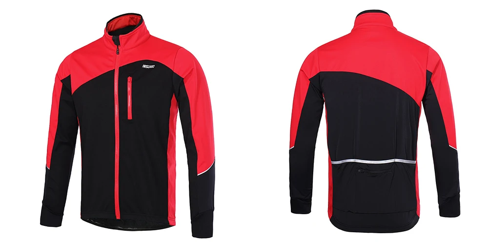 ARSUXEO мужская зимняя куртка для велоспорта, теплая флисовая куртка для горного велосипеда, ветрозащитная водонепроницаемая куртка для велоспорта, теплое светоотражающее пальто 17D