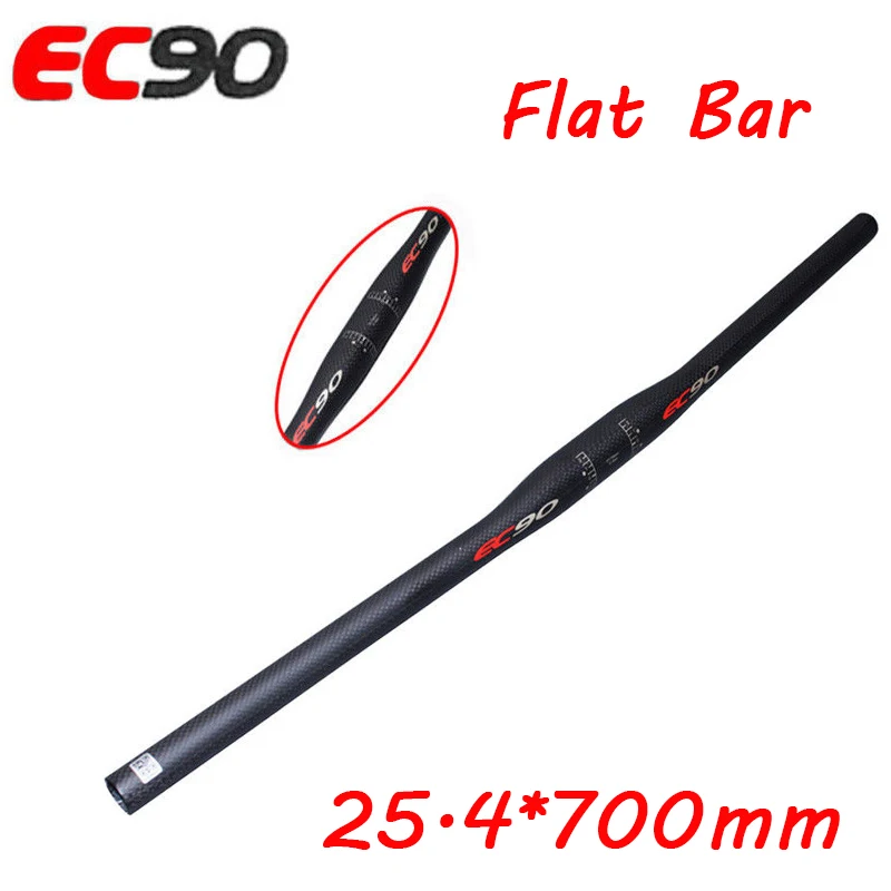 Flat-25.4-700mm EC90 углеродный Руль 25,4/31,8 мм велосипедная Ручка Бар Горный Велосипед Горизонтальный руль 660-760 мм Аксессуары для велосипеда - Цвет: Flat-25.4-700mm
