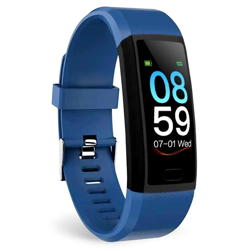 T12 black blue Смарт-часы фитнес-трекер Браслет IP67 Водонепроницаемый умный Браслет измерение сердечного ритма кровяное давление спорт Smartband - Цвет: T12 black blue