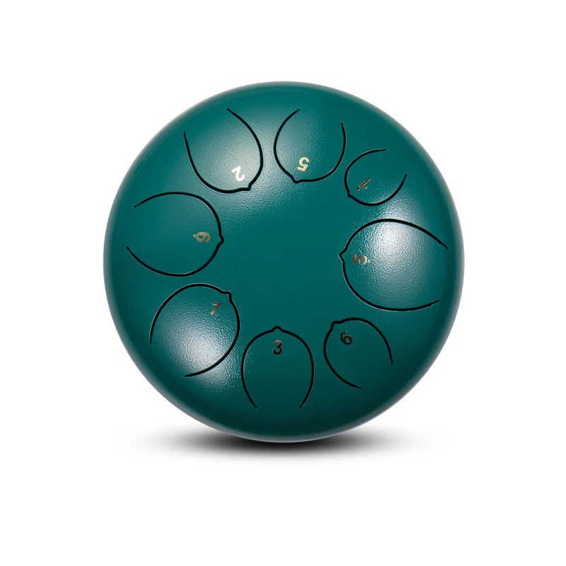 Handpan 5.5 Inch 8 Tone Steel Tongue Professional Percussion Drum Instrument With Drum for Kids Adult Percussion Instruments - Цвет: Green