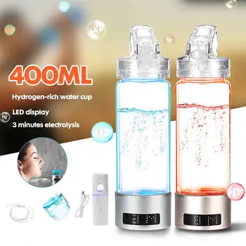 

Electrolysis Hydrogens Rich Water Generator Glass Bottle Anion Water Lonizer Anti Aging USB H2 Healthy Smart Cup