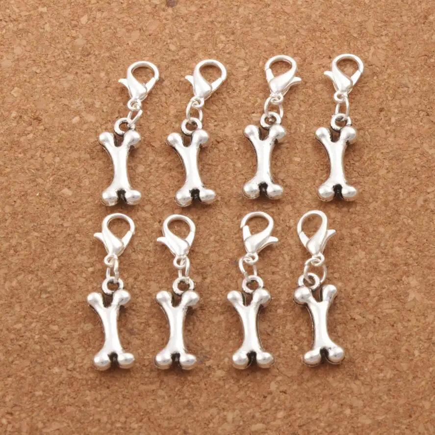 100ps    8.5x33mm Zinc Alloy Dog Food Bone Charms Lobster Claw Clasp Charm Beads Jewelry DIY C202