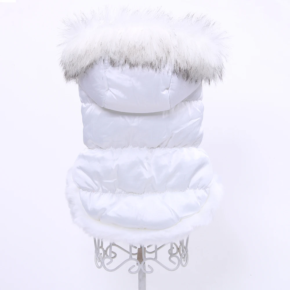 White Собака Кошка зимнее теплое пальто Куртка Платье домашнее животное щенок толстовка зимняя теплая одежда Apperal - Цвет: White