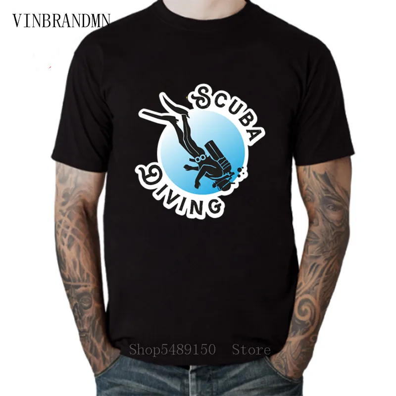 Top Seller Scuba Diving Adult Tshirts Organic Cotton Scuba Diver