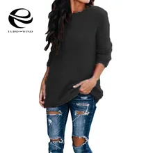 Плюс размер 5XL осень зима Повседневный длинный рукав Однотонный свитер с круглым вырезом Женская Повседневная Свободная свитера Топы модная женская одежда