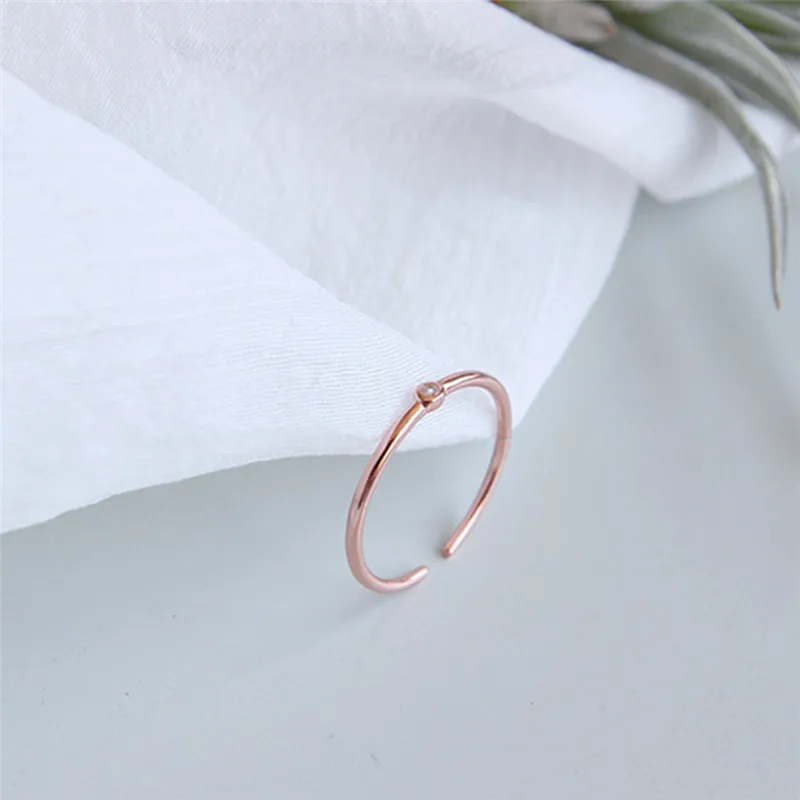 Кольца из стерлингового серебра 925 для женщин Свадебные регулируемые палец кольцо из розового золота кольцо для помолвки девушки изящные anillos R5