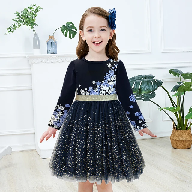 US $7.50 VIKITA Kids Dress for Girls Long Sleeve Children Party Perform Sequins Dress Kids Princess Unicorn 