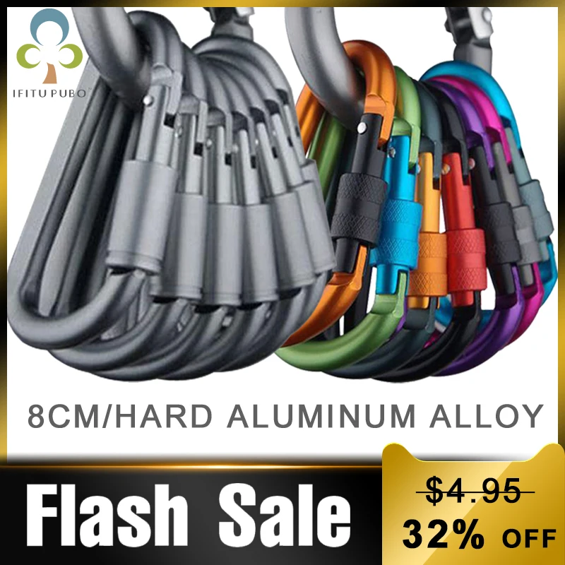 4Pcs Carabiner Travel Kit Camping Equipment Alloy Aluminum Survival