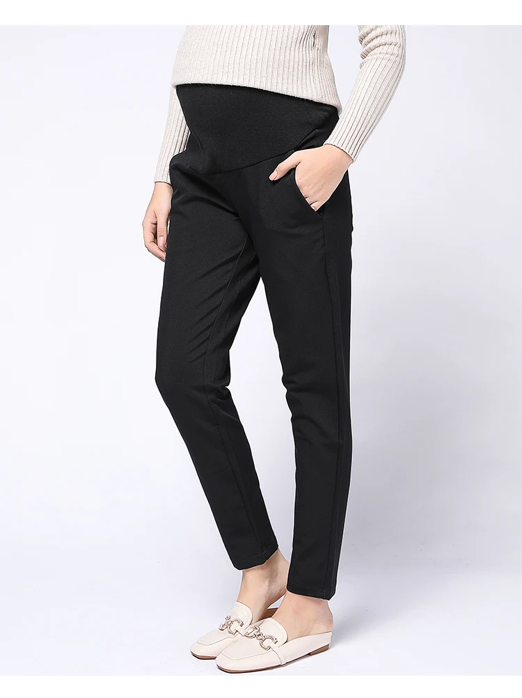 208# осенние модные штаны для беременных в деловом стиле, прямые брюки для беременных женщин, рабочие джинсы для беременных