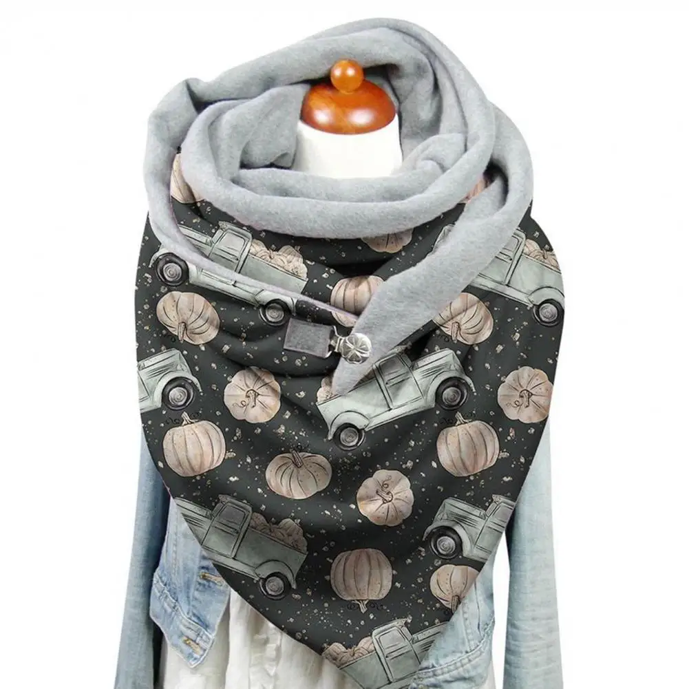 

Women Scarf Print Halloween Style Warm Stylish Cartoon Washable Thick Fashion Unisex Scarf Accessories
