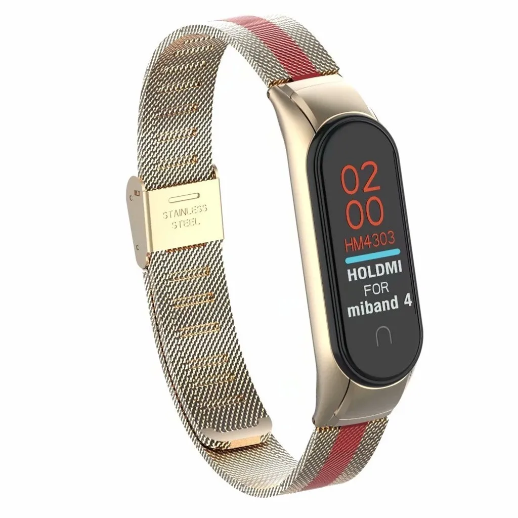 Ouhaobin для mi band 4 металлический ремешок браслет из нержавеющей стали ремешок для Xiaomi mi Band 4 браслет mi Band наручный браслет 910#2