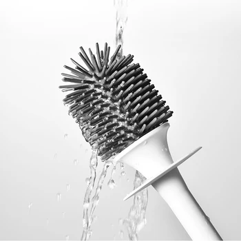 

Silicone Toilet Brush With Soft Bristle, Bathroom Toilet Bowl Brush And Holder Set, Constructed Of Durable ThermoPlastic Rubber