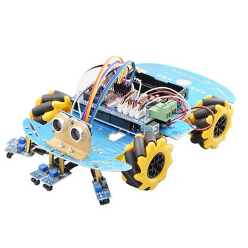 Line Tracking Obstacle Avoidance Smart Arduino Mecanum Wheel Robot Car Kit with Mega2560 Ultrasonic Sensor Tracking Module DIY smart car tracking robot 4 line sensor module infrared tracing black line identification agtech