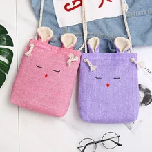 Новая стильная женская сумка в Корейском стиле с кроликом через плечо, сумка для мобильного телефона