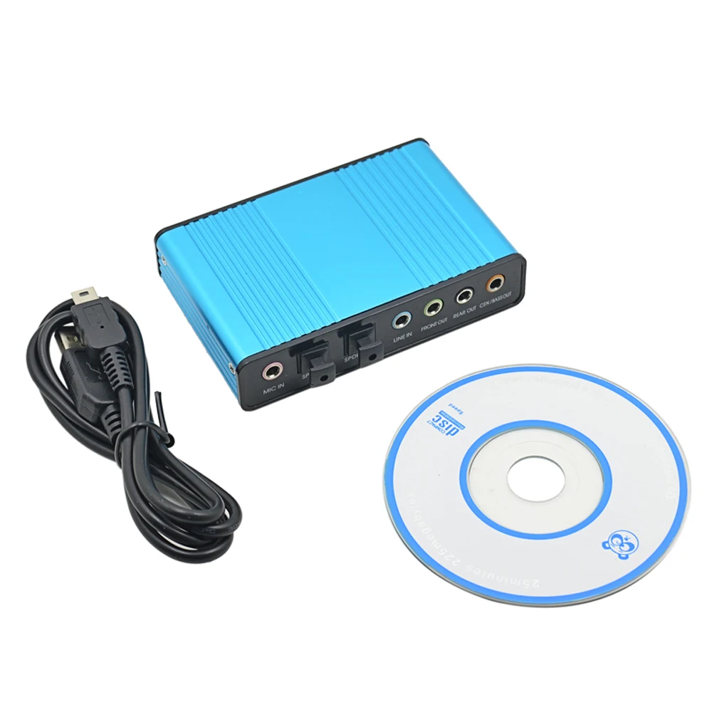 TISHRIC Профессиональный USB 5,1 внешняя звуковая аудиокарта виртуальный CD адаптер SPDIF конвертер для ноутбука настольный компьютер