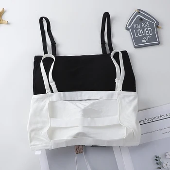 

1PC Women Fashion Sexy Bra Lace Casual Crop Top Strapless Seamless Solid Padded Bras