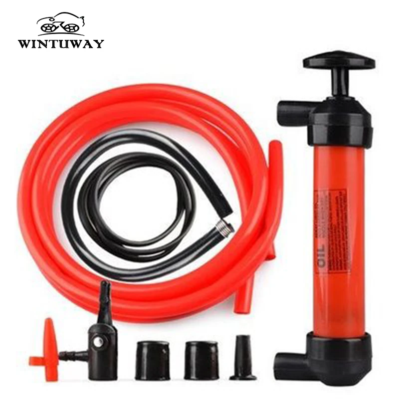 WINTUWAY New Arrival 1Set Portable Manual Oil Pump Siphon Tube Car Hose Fuel Gas Extractor Transfer Sucker Inflatable Pump Tool