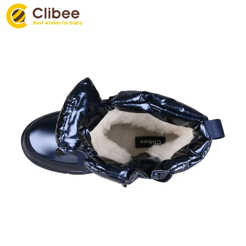 CLIBEE/зимние сапоги для девочек с теплой шерстью удобные водонепроницаемые на