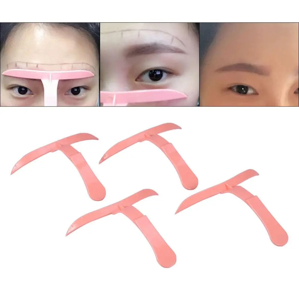 4 Patterns Microblading Eyebrow Shaper Template Stencil Ruler Permanent Tool
