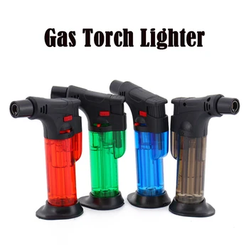 

Windproof Refillable Torch Lighter Cigar Accessories Butane Gas Jet Blue Flame Lighters For Cigar Outdoor BBQ Gadgets For Men