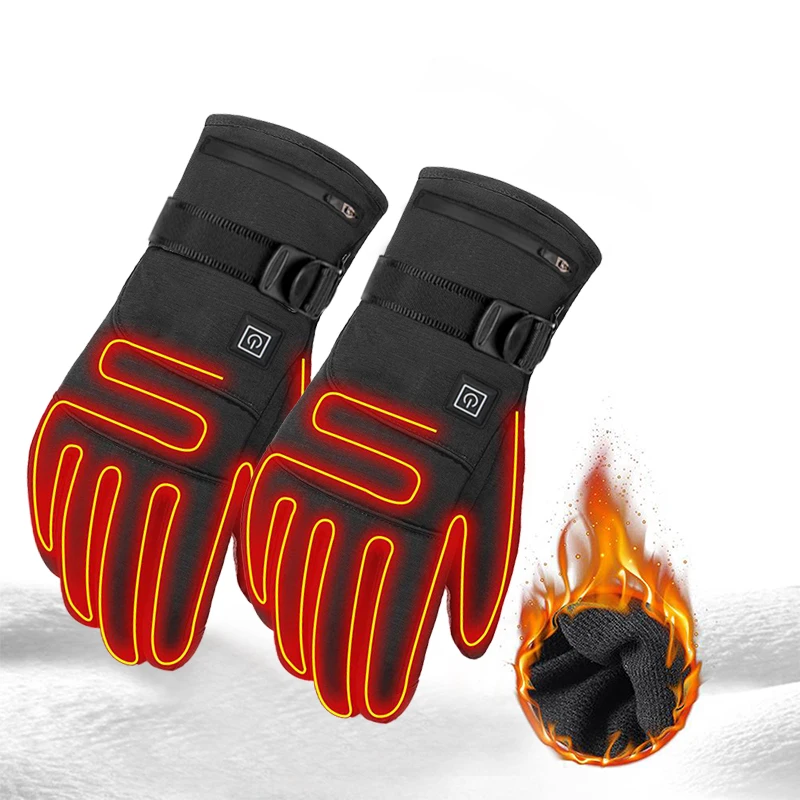2x Motorcycle Motorbike Electric Heated Warm Hand Winter Gloves Thermal 