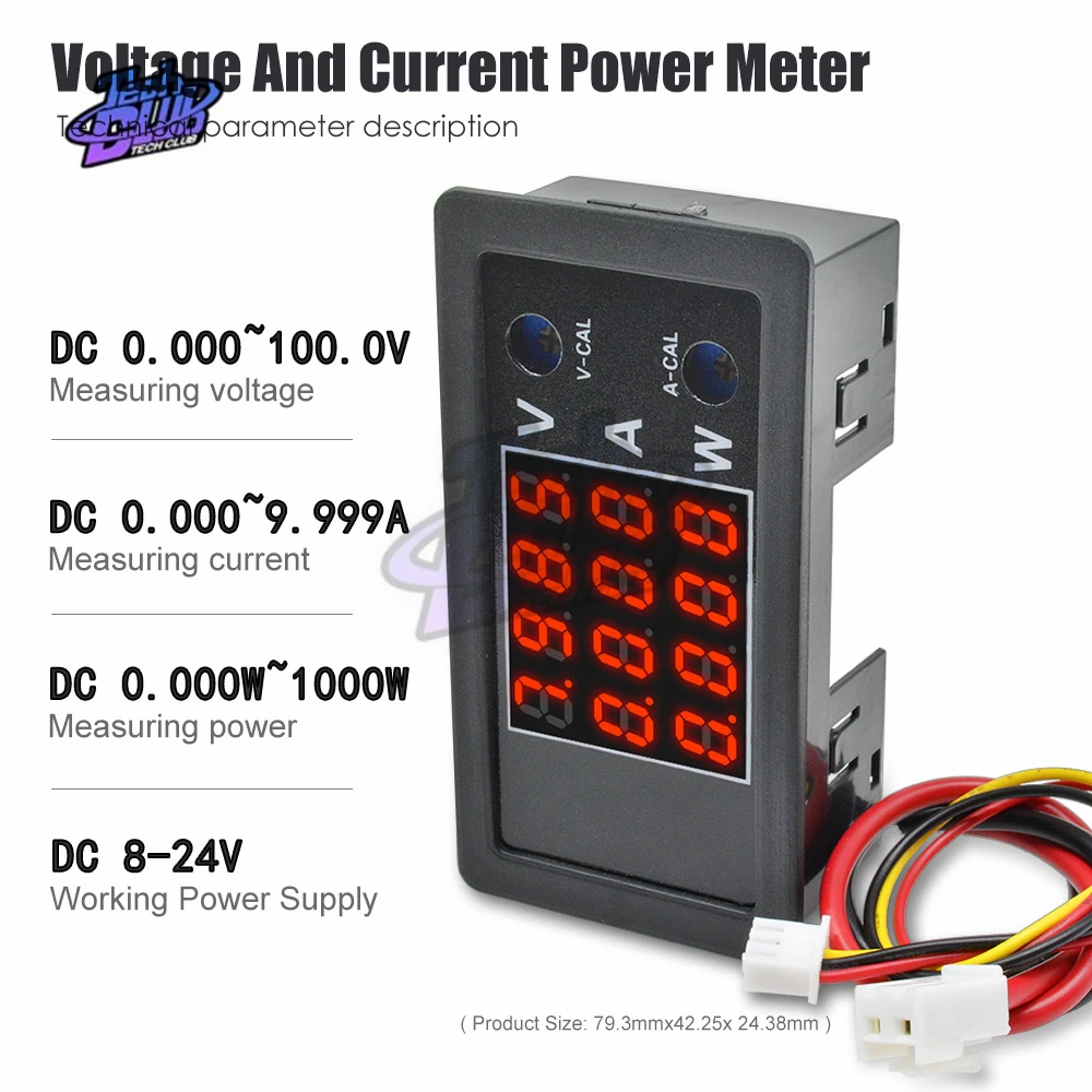 4-разрядный высокой точности 100V 10A 1000W Мощность Вольтметр Амперметр детектор Светодиодный дисплей Напряжение прибор для измерения тока цифровой ваттметр