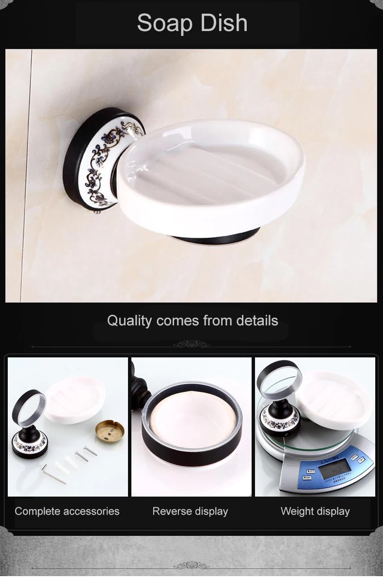 Conjunto de acessórios de banho cor preta,