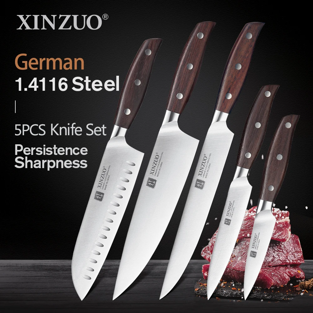 XINZUO Высококачественный нож для очистки овощей шеф повара Santoku кухонные ножи из нержавеющей стали наборы с
