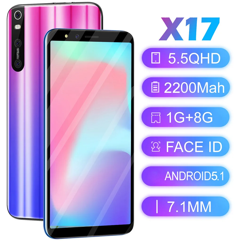 5,5 дюймовый мобильный телефон четыре камеры четырехъядерный 1+ 8G 3g Android смартфон большая батарея многофункциональная интеллектуальная телефон HD+ ЖК-экран