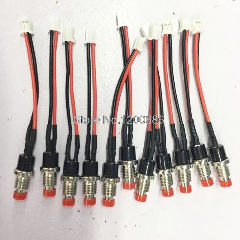 10 см 20AWG красный/черный провод без PBS-110 кнопка включения/выключения Мгновенный кнопочный переключатель Lockless Мгновенный Переключатель Жгут Проводов