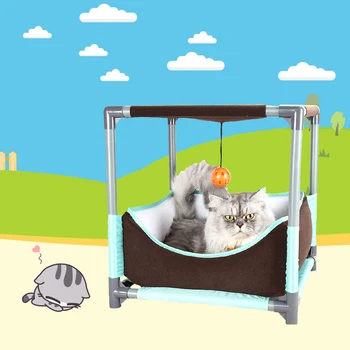 

DIY Explore House Pet Cat Plush Bed Multi-funtion Cat Nest Waterproof Sleep Play Tent PVC Eco-friendly Pet Toy Furniture Supply