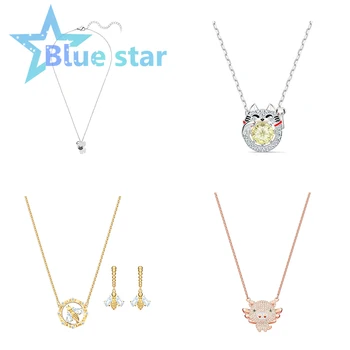 

Swarovskis necklace original1：1exquisite LITTLE DOG and PIG Bee A Queen cute clavicle chain Fashion jewelry birthday gifts