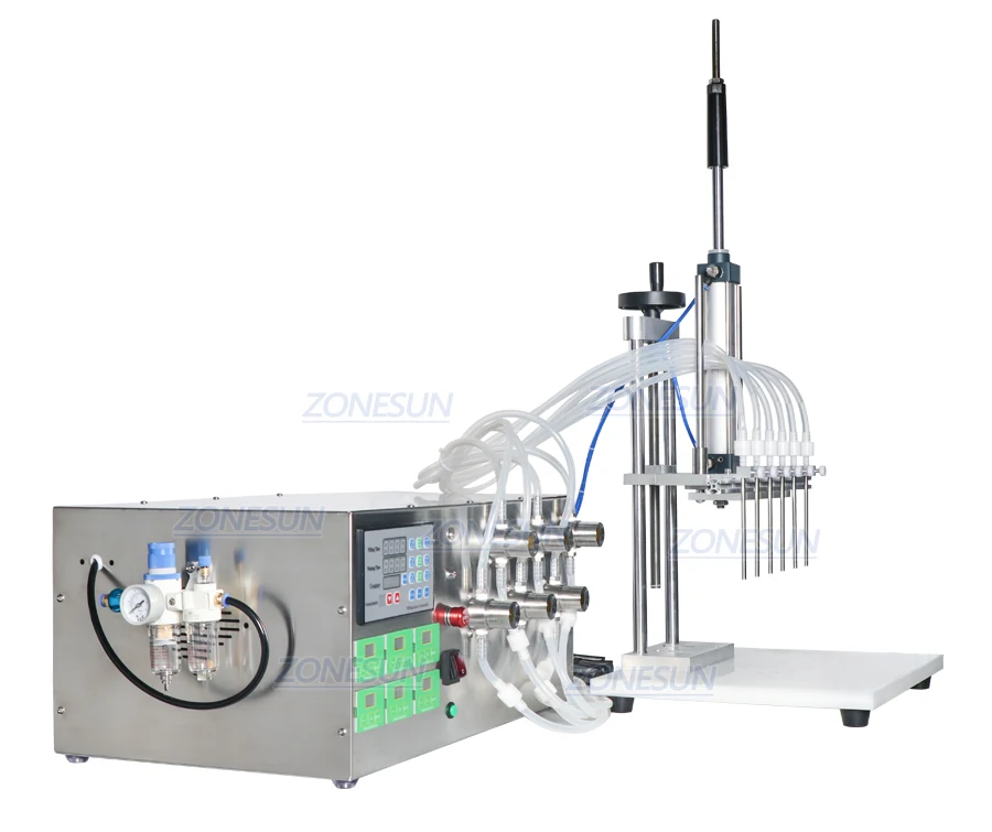 ZONESUN ZS-MP5500D 6 bocais de mergulho bomba magnética máquina de enchimento de líquidos 