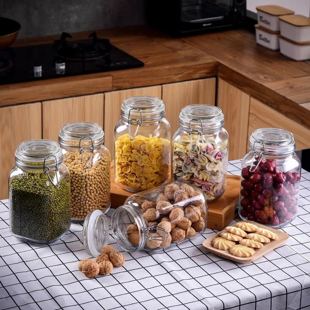 Glass Airtight Jars Kitchen Food Grade Storage Box Storage Jar Amber Glass  Bottle Kitchen Organizer Glass Container - AliExpress