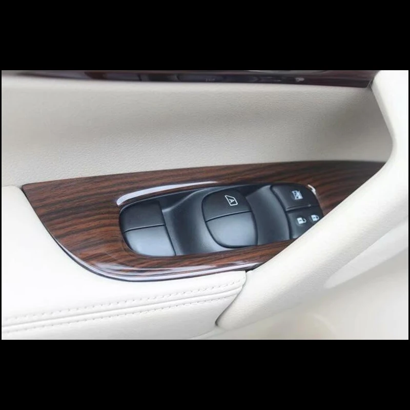 Для Nissan X-Trail- 4 шт. ABS хром автомобиль Интерьер двери окна лифт стекло переключатели крышка литья автомобиль Стайлинг
