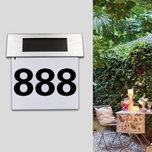 

LED Outdoor Solar Lamp House Number Light Brandy Modern Doorplate Lamp Accessories Lighted Home Street Garden Address Plaques