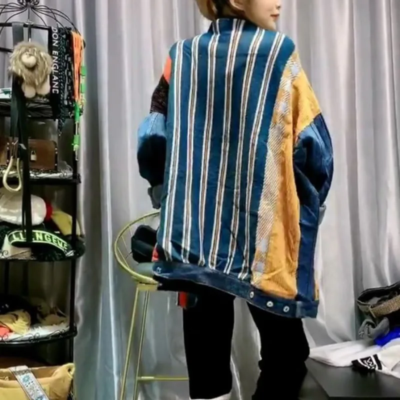 [EWQ] 2020 Spring Autumn New Patchwork Striped