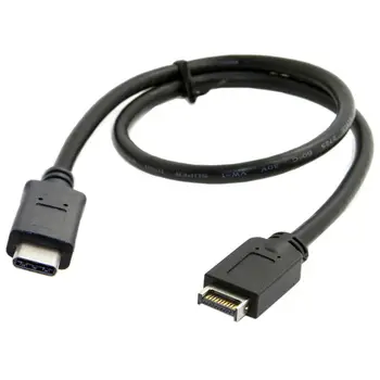 

Type-C USB-C 10Gbps Male to USB 3.1 Front Panel Header Extension Data Cable 50cm
