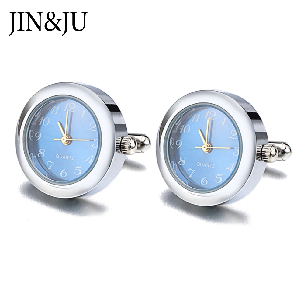 JIN& JU классические футболки с изображением часов запонки функциональные часы Запонки настоящие часы запонки для мужчин свадебный подарок - Окраска металла: Cufflinks 14