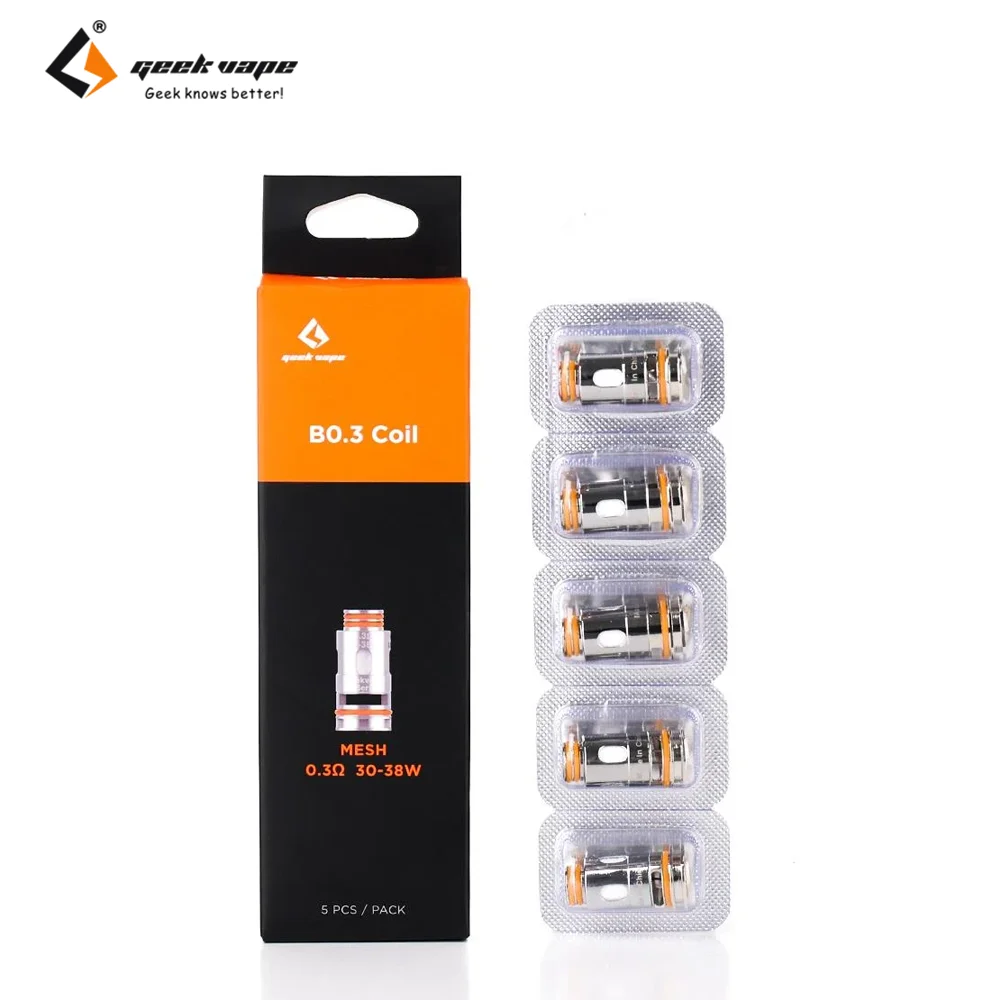 

Original Geekvape B Series Coils (5pcs/pack) 0.4/0.6/1.2/0.3/0.2Ohm For Zeus Nano Tank/Aegis Hero/Aegis Boost Plus E-Cigarette