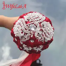 8 видов стилей 15 см Высокое качество алмаз Брошь Свадебный букет Лента Свадебные цветы Свадебные букеты для подружки невесты Кристалл Свадебный букет