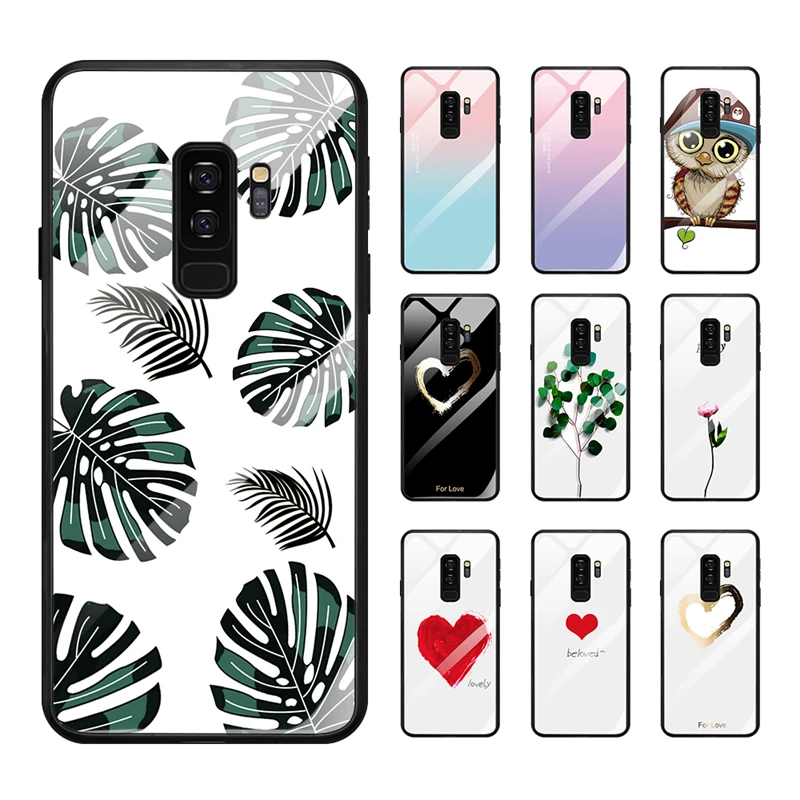 Цветной чехол из закаленного стекла для телефона Samsung Galaxy S8 S9 S10 S10E J4 J6 Plus Note 8 9 A7 2018
