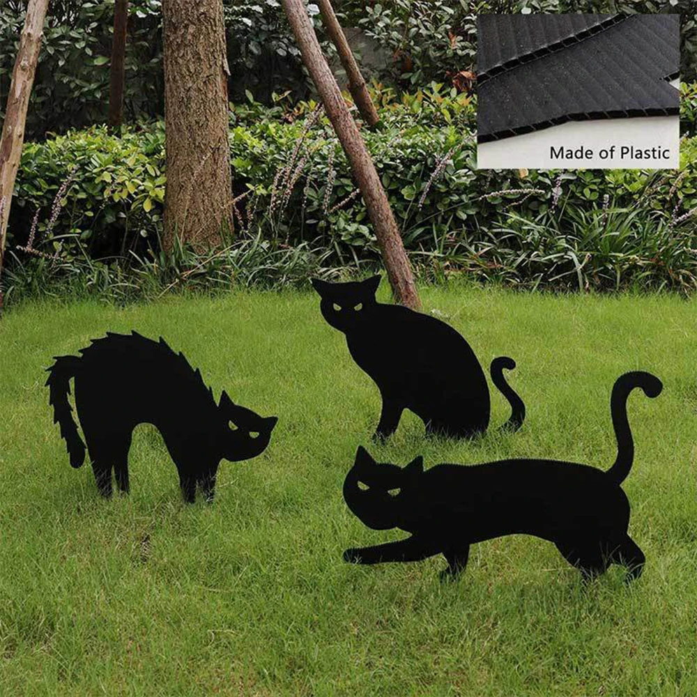 ハロウィーンの小道具黒猫シルエットハロウィーンヤードサイン芝生ステークスラーパーティーサプライ面白いハロウィーンの装飾 パーティー用自作デコレーション Aliexpress