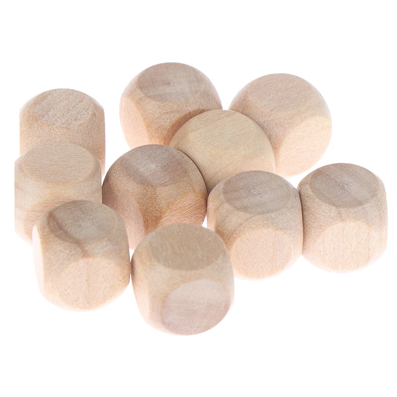 10 шт. деревянные игральные кости развлечение игра кубики пустые лица для DIY