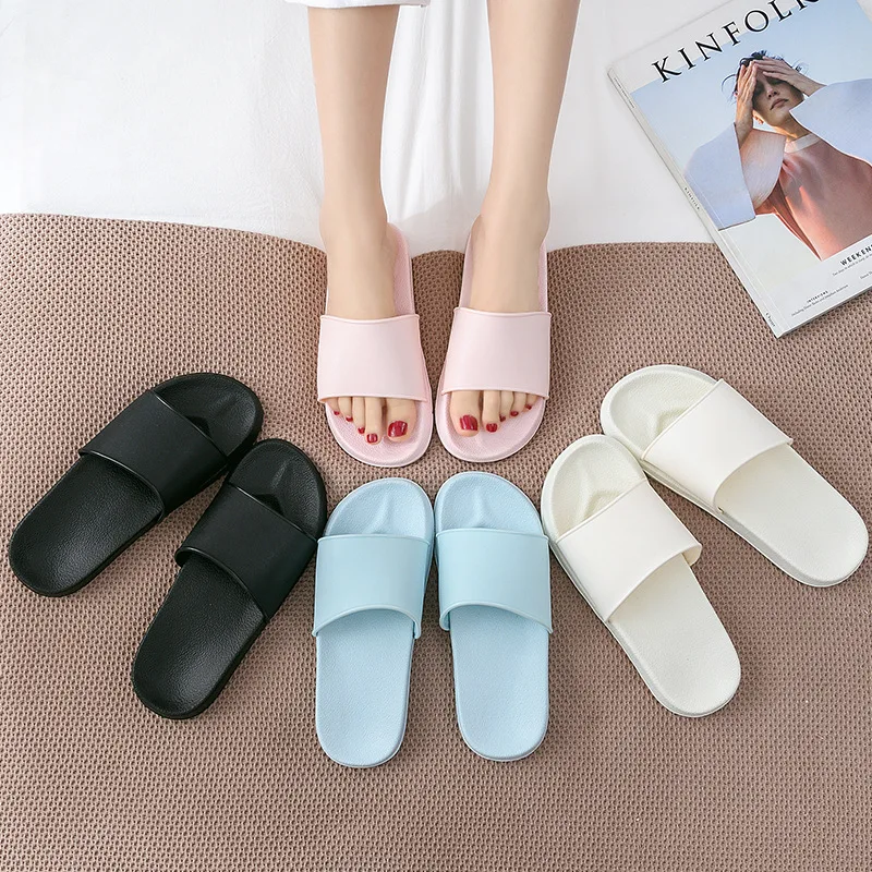 

Adult Couples Slipper Home Slippers Soft-Sole Anti-slip Rain Wearable Simple Single-strap Slipper