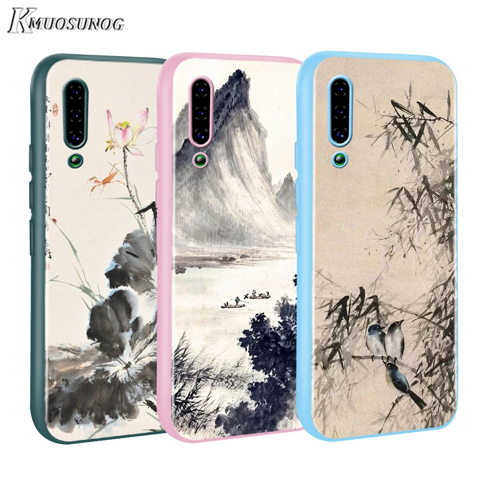 

Chinese watercolor painting Baseus Candy Color Cover for Xiaomi Mi NOTE 10 9 8 Pro 9T SE A1 A2 A3 CC9 SE Lite F1 Phone Case